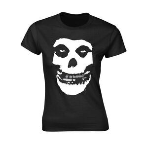 Misfits Womens/Ladies Skull Teeth T-Shirt / Black/Silver